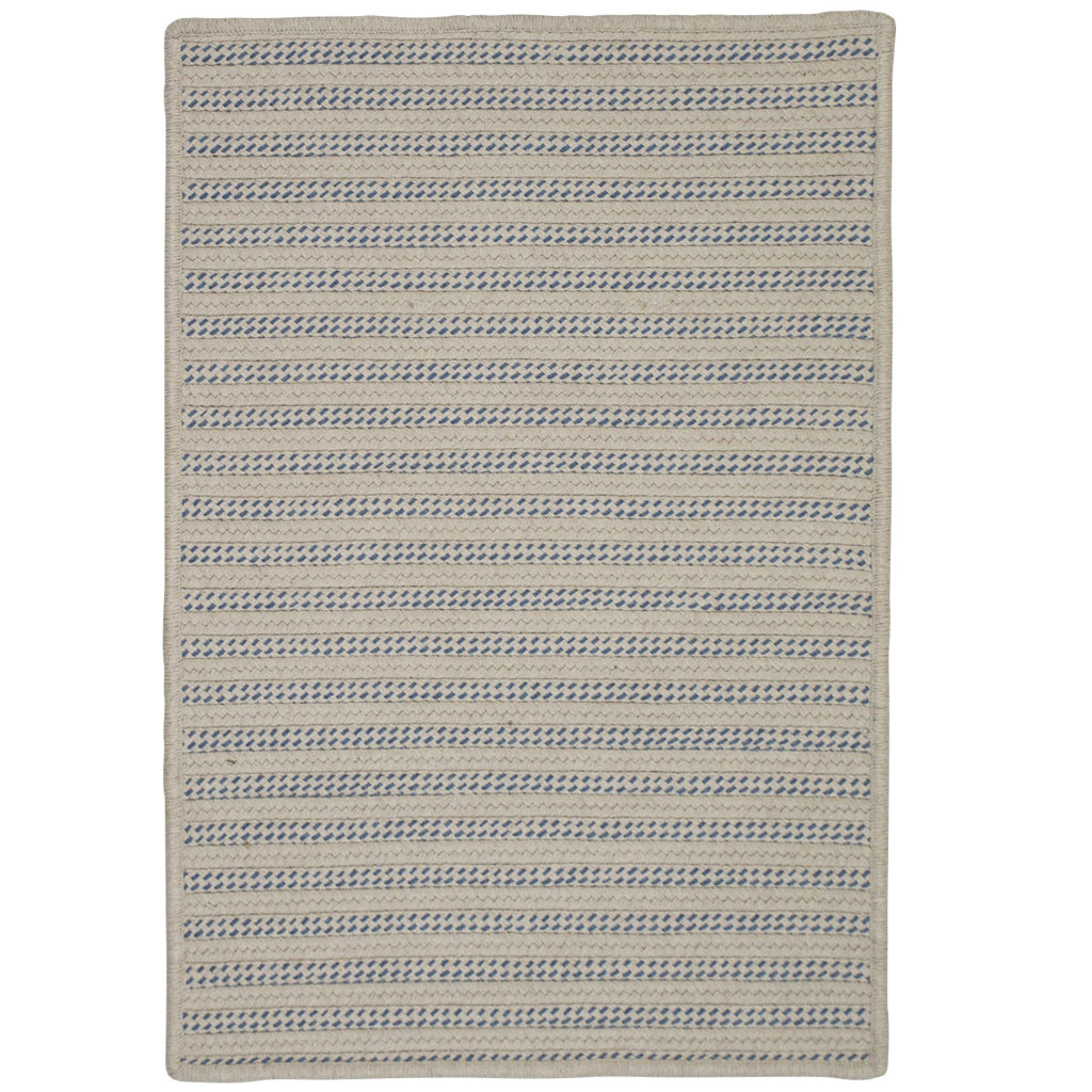 Colonial Mills Sunbrella Booth Bay Gray &amp; Blue Rectangle Indoor / Outdoor Area Rug - Stain &amp; Fade Resistant Reversible Handmade Rug