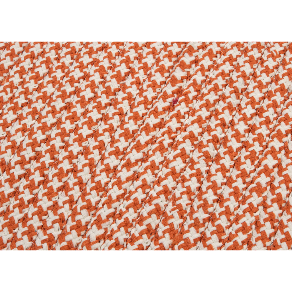 Colonial Mills Outdoor Houndstooth Tweed Orange Rectangle Stair Tread - Stain &amp; Fade Resistant Reversible Stair Tread
