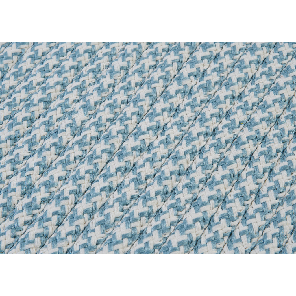 Colonial Mills Outdoor Houndstooth Tweed Sea Blue Square Area Rug - Stain &amp; Fade Resistant Indoor / Outdoor Rug