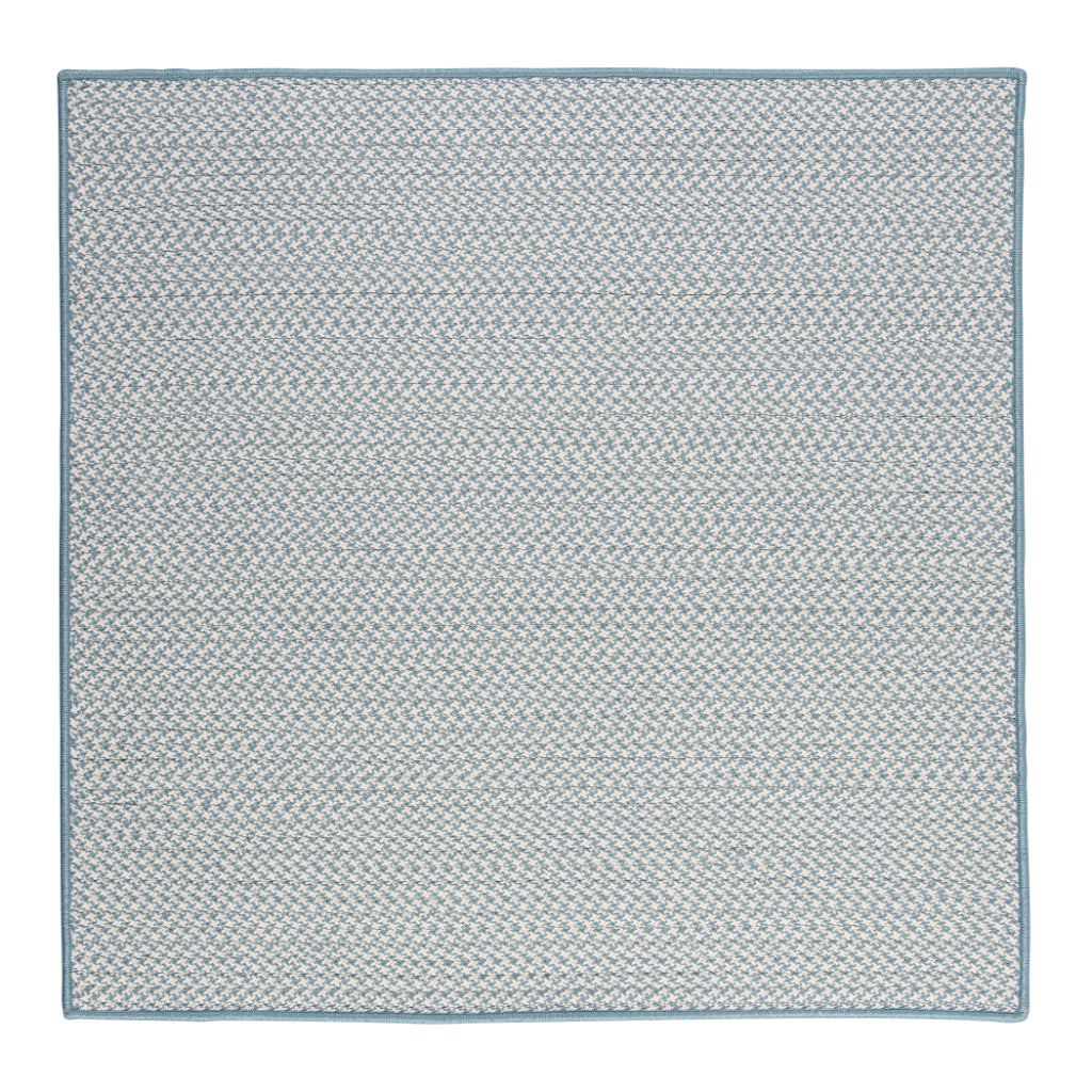 Colonial Mills Outdoor Houndstooth Tweed Sea Blue Square Area Rug - Stain &amp; Fade Resistant Indoor / Outdoor Rug