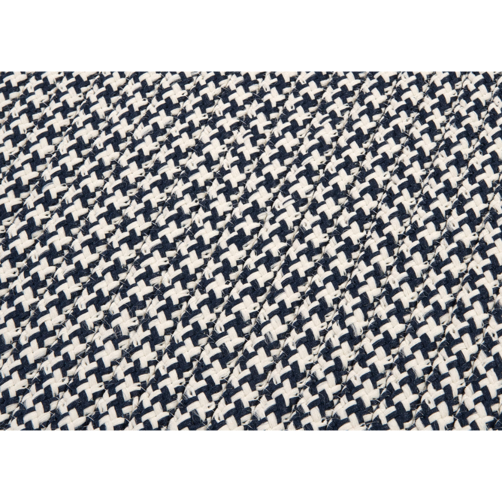 Colonial Mills Outdoor Houndstooth Tweed Navy Square Area Rug - Stain &amp; Fade Resistant Indoor / Outdoor Rug