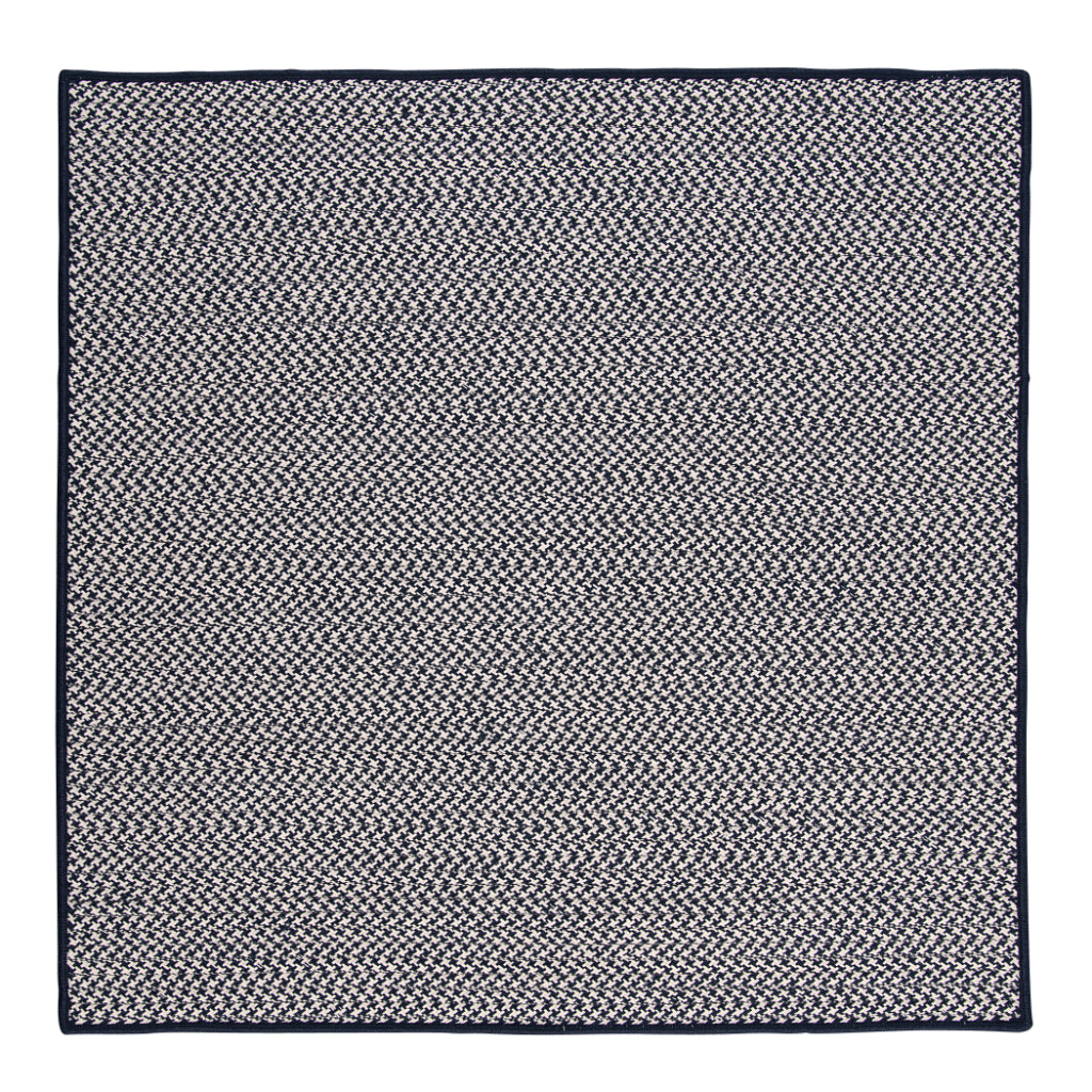 Colonial Mills Outdoor Houndstooth Tweed Navy Square Area Rug - Stain &amp; Fade Resistant Indoor / Outdoor Rug