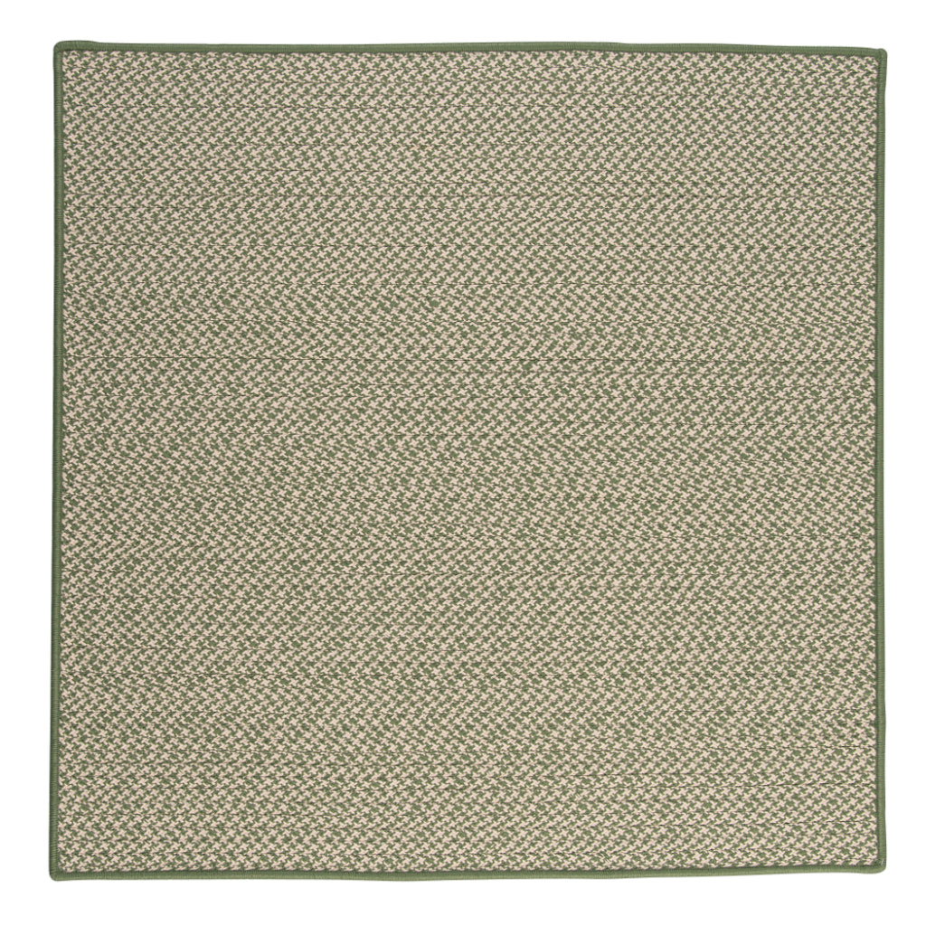 Colonial Mills Outdoor Houndstooth Tweed Leaf Green Square Area Rug - Stain &amp; Fade Resistant Indoor / Outdoor Rug