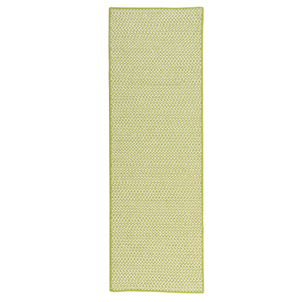 Colonial Mills Outdoor Houndstooth Tweed Lime Rectangle Runner - Stain &amp; Fade Resistant Indoor / Outdoor Rug