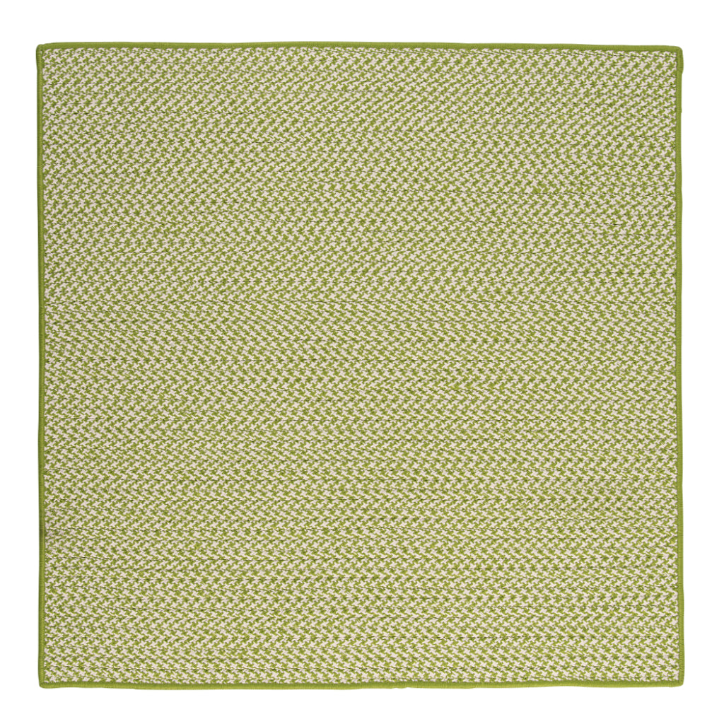 Colonial Mills Outdoor Houndstooth Tweed Lime Square Area Rug - Stain &amp; Fade Resistant Indoor / Outdoor Rug