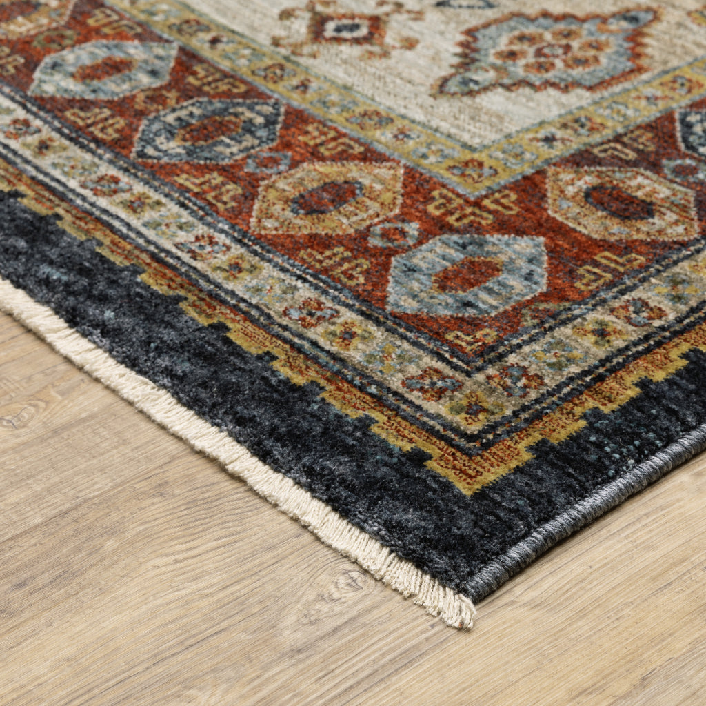 Oriental Weavers Aberdeen 005W1 Multicolor Rectangle Indoor Area Rug - Classic Machine Made Persian Rug with Medallion Design-
