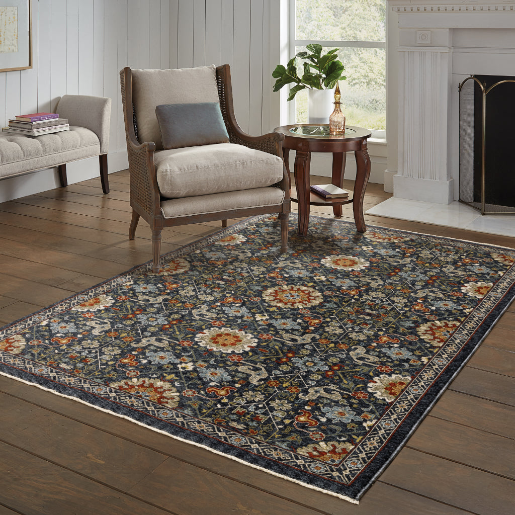 Oriental Weavers Aberdeen 006B1 Multicolor Rectangle Indoor Area Rug - Classic Machine Made Persian Rug with Floral Design-