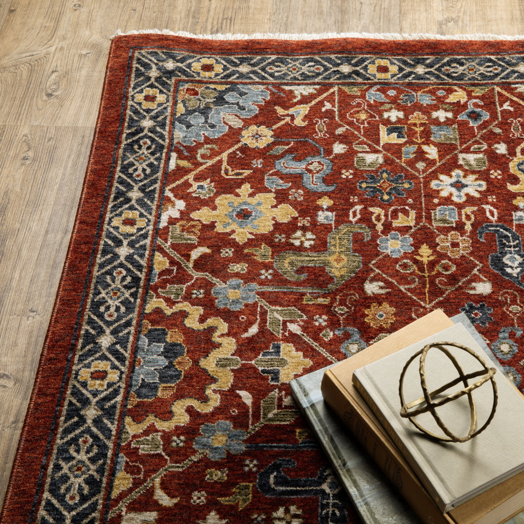 Oriental Weavers Aberdeen 006R1 Multicolor Rectangle Indoor Area Rug - Classic Machine Made Persian Rug with Floral Design-