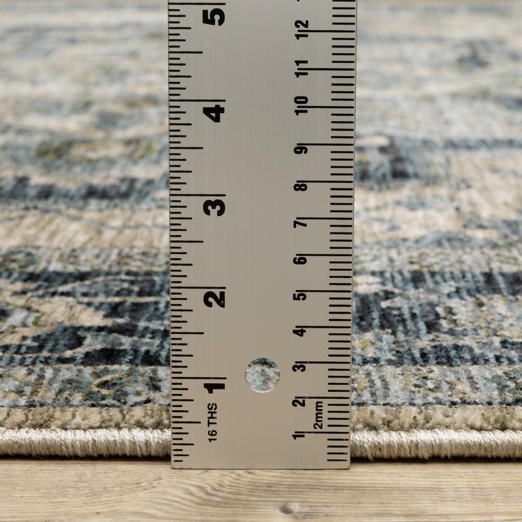 Oriental Weavers Aberdeen 051G1 Blue Round Indoor Area Rug Medallion Pattern-