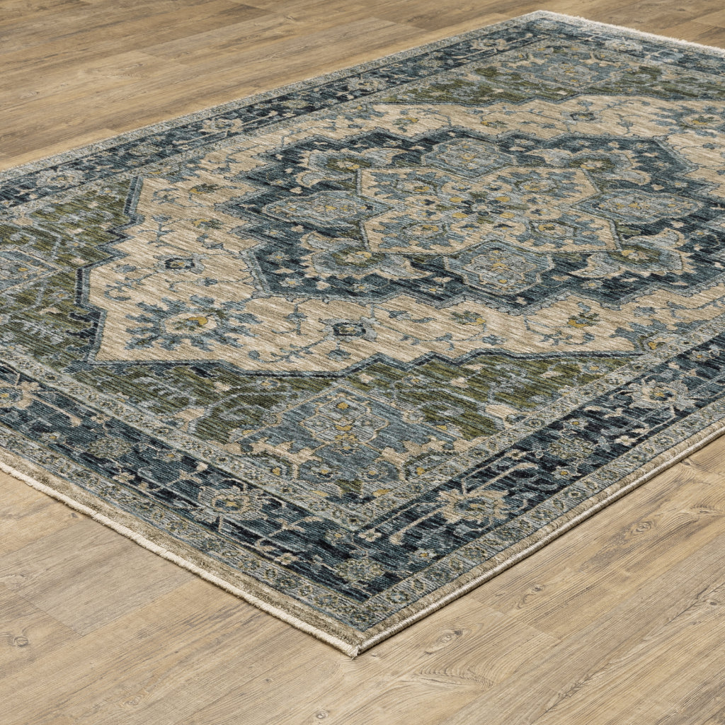 Oriental Weavers Aberdeen 051G1 Multicolor Rectangle Indoor Area Rug - Classic Machine Made Persian Rug with Distressed Medallion Design-