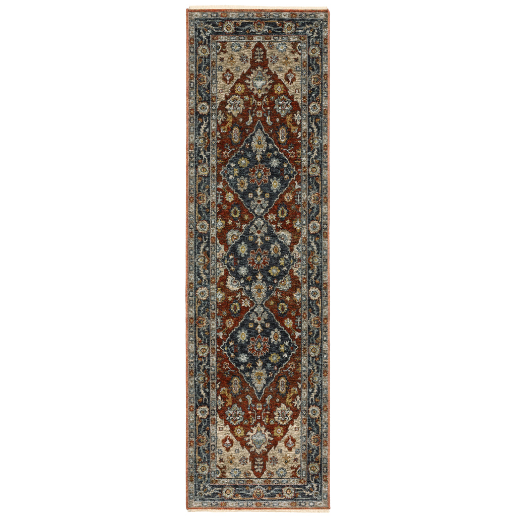 Oriental Weavers Aberdeen 1143H Multicolor Indoor Runner - Classic Machine Made Persian Rug with Medallion Design-
