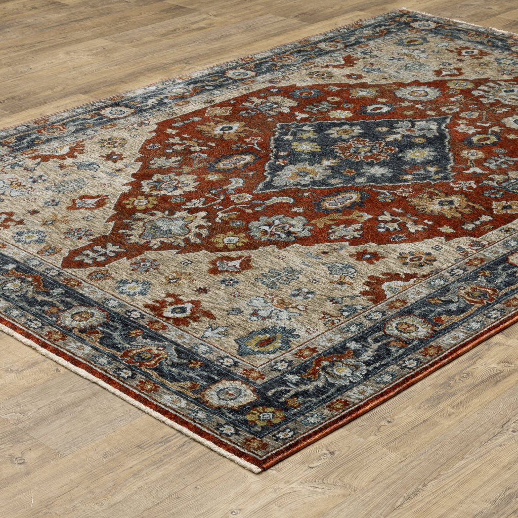 Oriental Weavers Aberdeen 1143H Multicolor Rectangle Indoor Area Rug - Classic Machine Made Persian Rug with Medallion Design-
