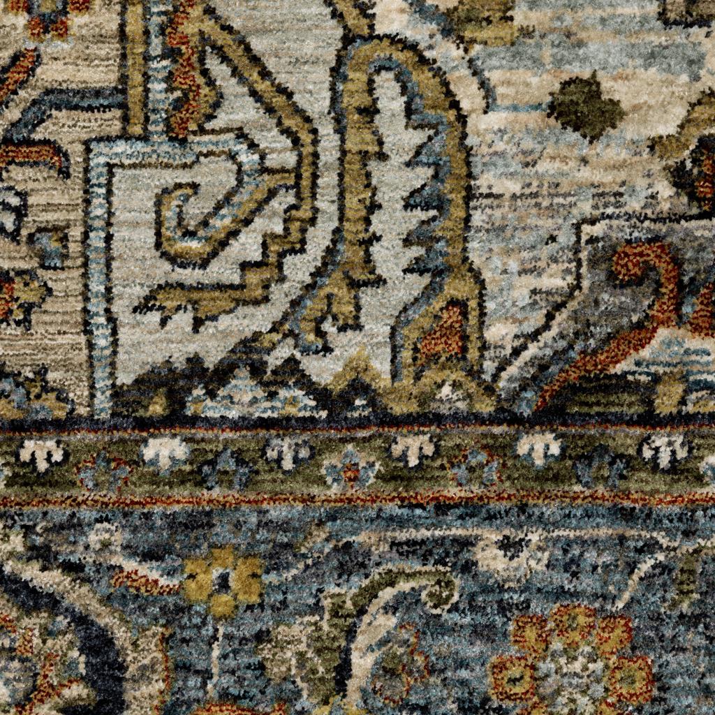 Oriental Weavers Aberdeen 1144Q Blue Round Indoor Area Rug Medallion Pattern-