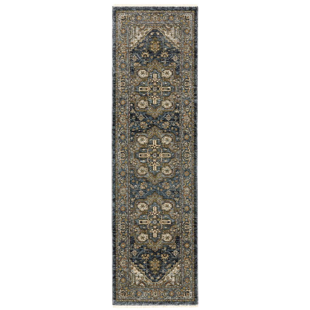 Oriental Weavers Aberdeen 1144Q Multicolor Indoor Runner - Classic Machine Made Persian Rug with Star Medallion Design-