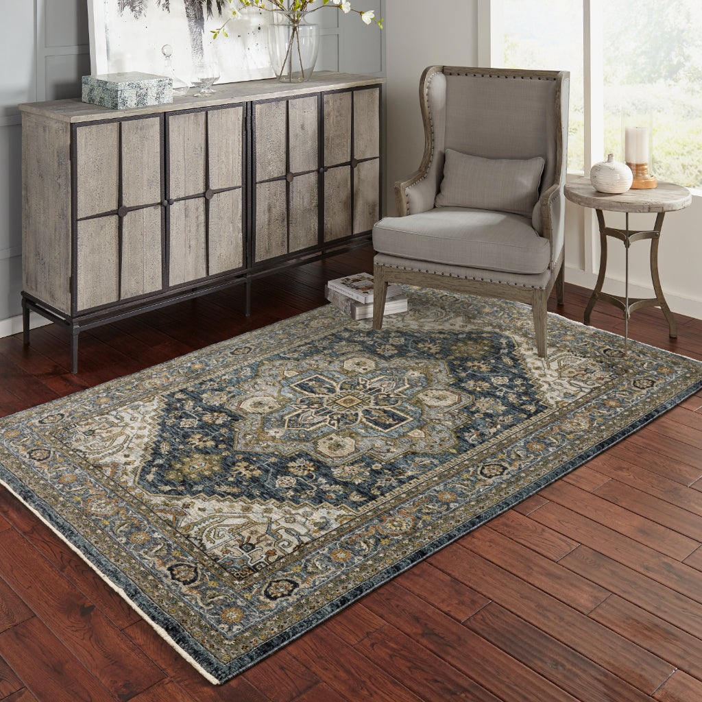 Oriental Weavers Aberdeen 1144Q Multicolor Rectangle Indoor Area Rug - Classic Machine Made Persian Rug with Star Medallion Design-