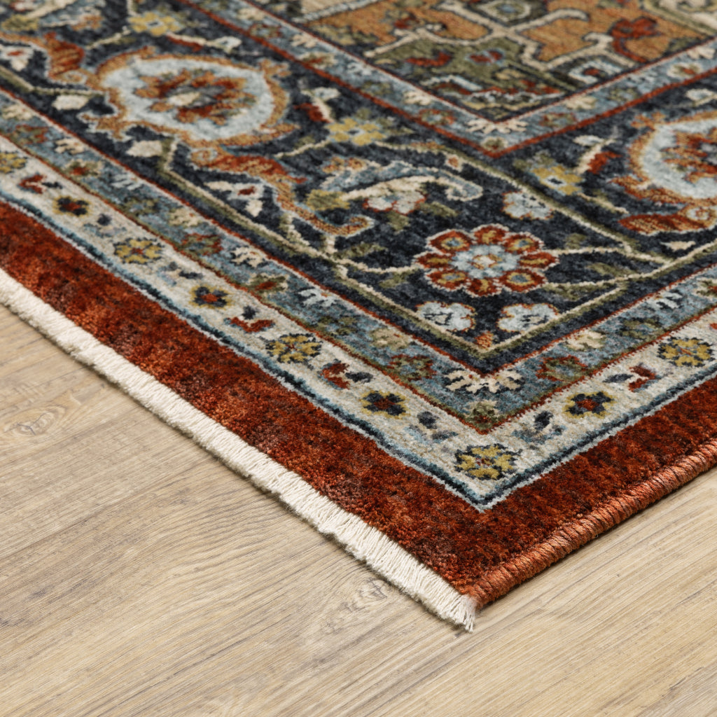 Oriental Weavers Aberdeen 1144R Multicolor Indoor Runner - Classic Machine Made Persian Rug with Star Medallion Design-