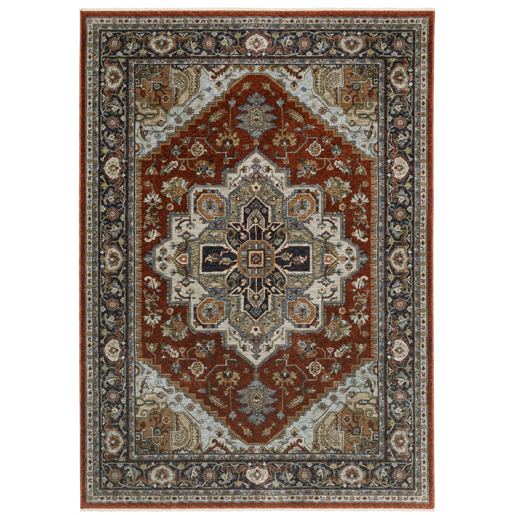 Oriental Weavers Aberdeen 1144R Multicolor Rectangle Indoor Area Rug - Classic Machine Made Persian Rug with Star Medallion Design-