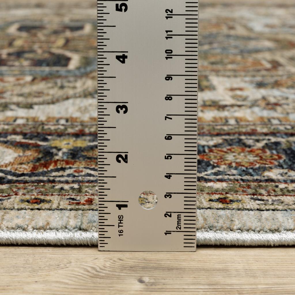 Oriental Weavers Aberdeen 1144W Beige Round Indoor Area Rug Medallion Pattern-