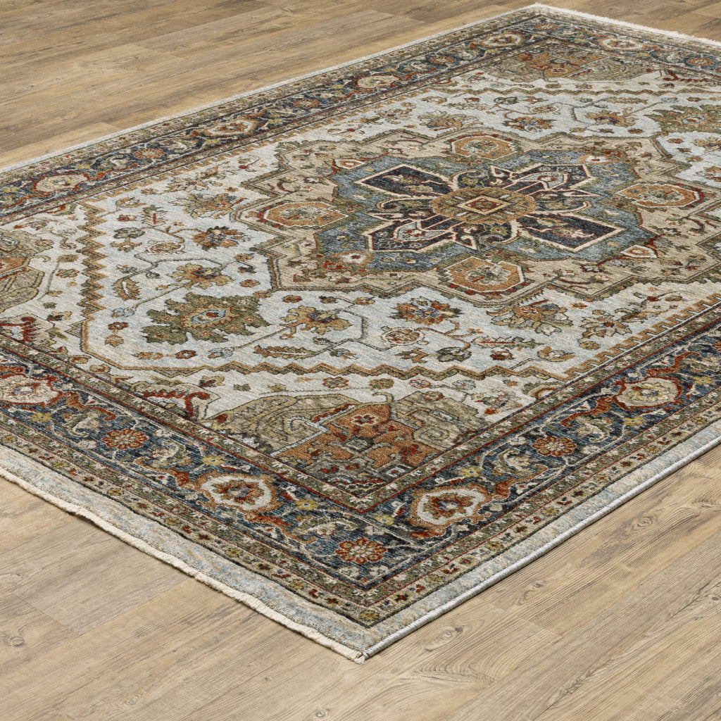 Oriental Weavers Aberdeen 1144W Multicolor Rectangle Indoor Area Rug - Classic Machine Made Persian Rug with Star Medallion Design-
