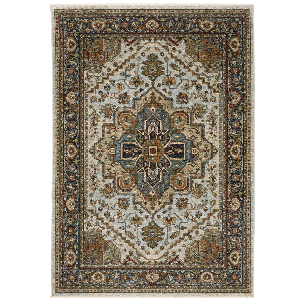 Oriental Weavers Aberdeen 1144W Multicolor Rectangle Indoor Area Rug - Classic Machine Made Persian Rug with Star Medallion Design-