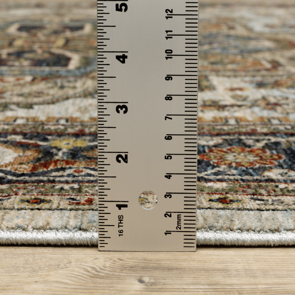 Oriental Weavers Aberdeen 1144W Multicolor Rectangle Indoor Area Rug - Classic Machine Made Persian Rug with Star Medallion Design-