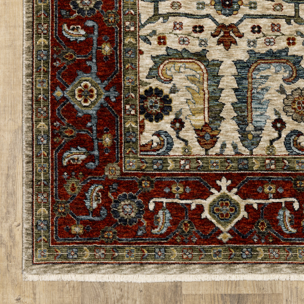 Oriental Weavers Aberdeen 144D1 Multicolor Indoor Runner - Classic Machine Made Persian Rug with Persian Design-