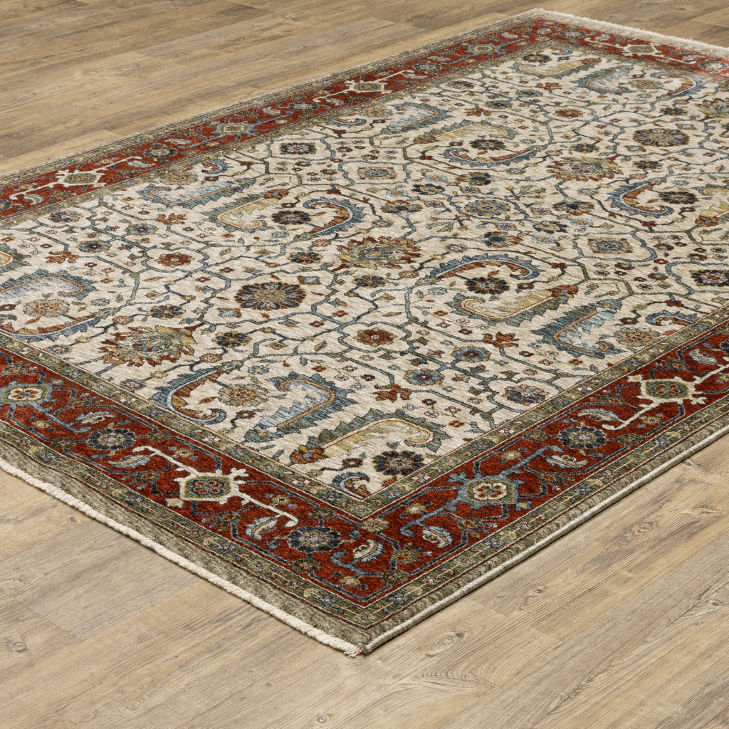 Oriental Weavers Aberdeen 144D1 Multicolor Rectangle Indoor Area Rug - Classic Machine Made Persian Rug with Persian Design-