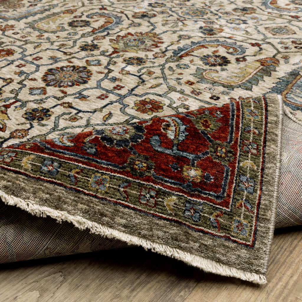 Oriental Weavers Aberdeen 144D1 Multicolor Rectangle Indoor Area Rug - Classic Machine Made Persian Rug with Persian Design-