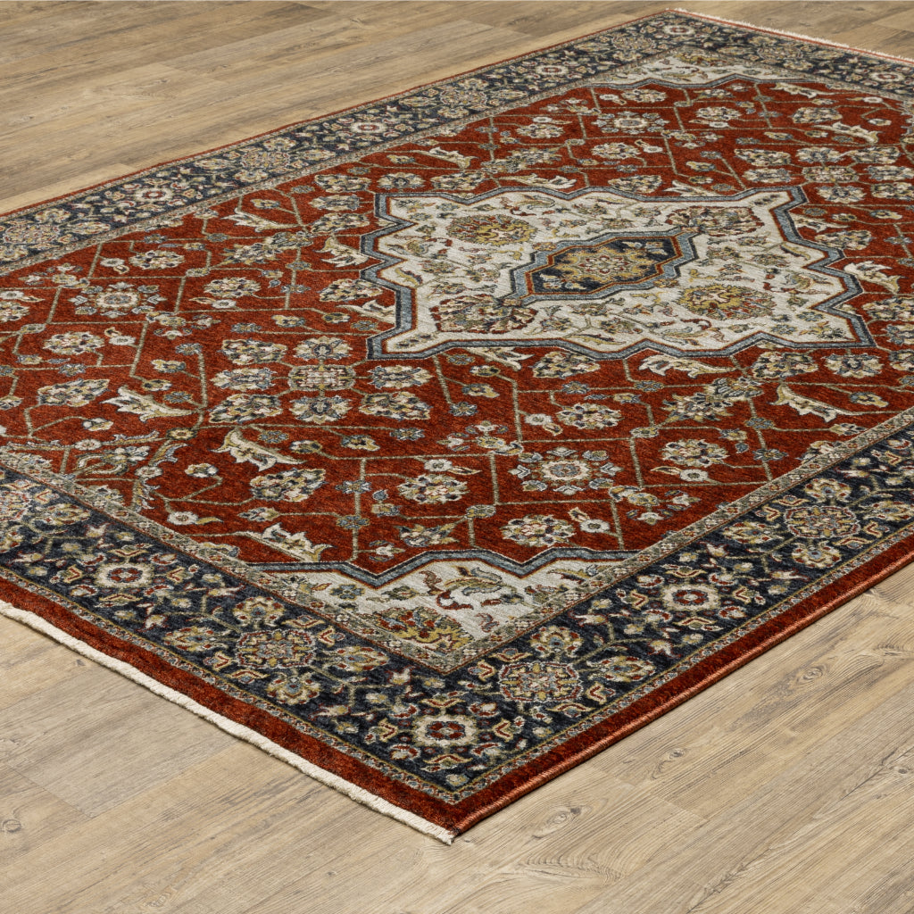 Oriental Weavers Aberdeen 4151R Multicolor Rectangle Indoor Area Rug - Classic Machine Made Persian Rug with Medallion Design-
