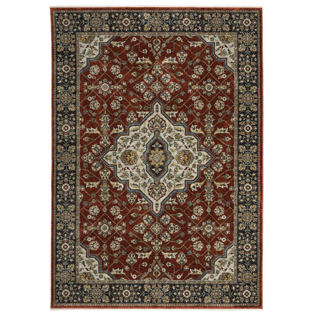 Oriental Weavers Aberdeen 4151R Multicolor Rectangle Indoor Area Rug - Classic Machine Made Persian Rug with Medallion Design-