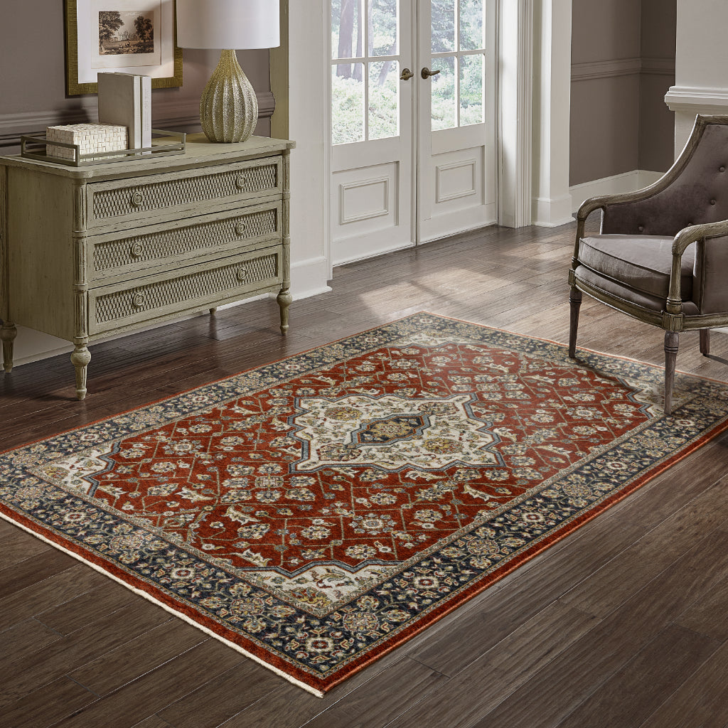 Oriental Weavers Aberdeen 4151R Multicolor Rectangle Indoor Area Rug - Classic Machine Made Persian Rug with Medallion Design-