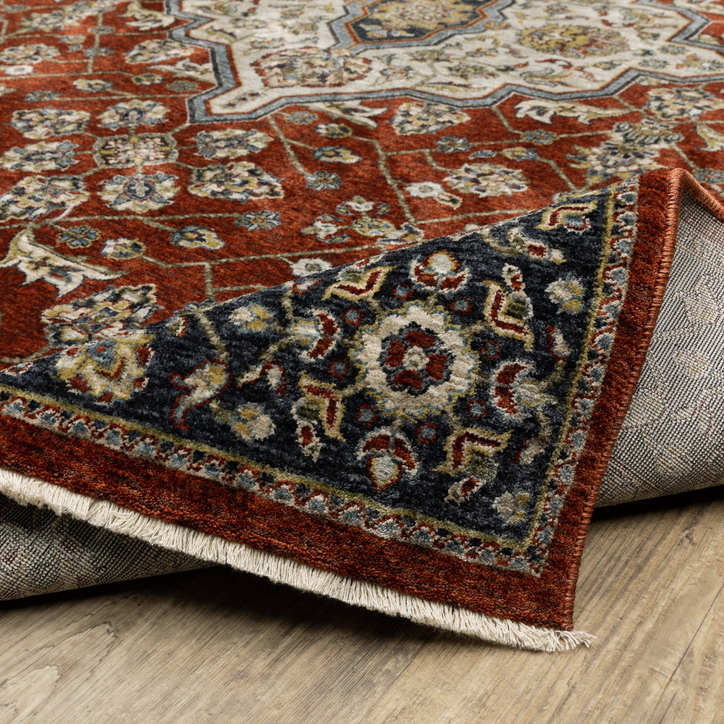 Oriental Weavers Aberdeen 4151R Multicolor Rectangle Indoor Area Rug - Classic Machine Made Persian Rug with Medallion Design-