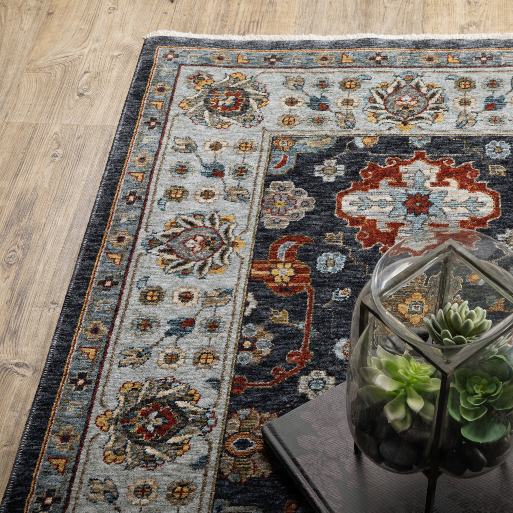 Oriental Weavers Aberdeen 561B1 Multicolor Rectangle Indoor Area Rug - Classic Machine Made Persian Rug with Panel Medallion Design-