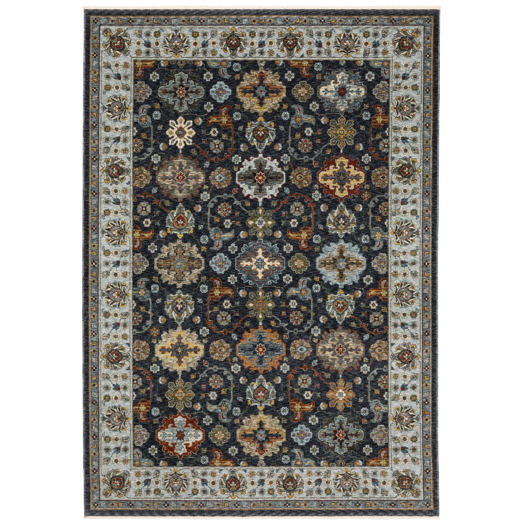 Oriental Weavers Aberdeen 561B1 Multicolor Rectangle Indoor Area Rug - Classic Machine Made Persian Rug with Panel Medallion Design-