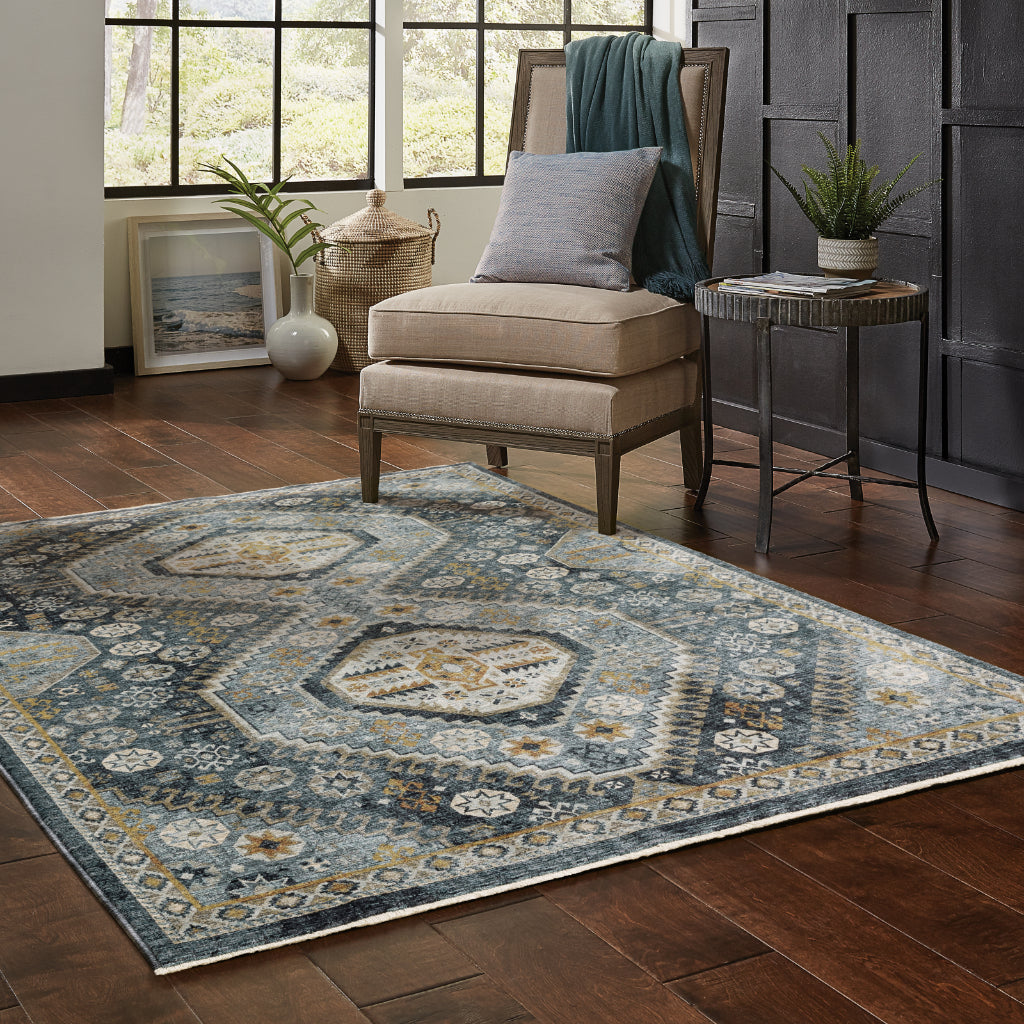 Oriental Weavers Aberdeen 7150B Multicolor Rectangle Indoor Area Rug - Tribal Machine Made Rug with Double Diamond Design-