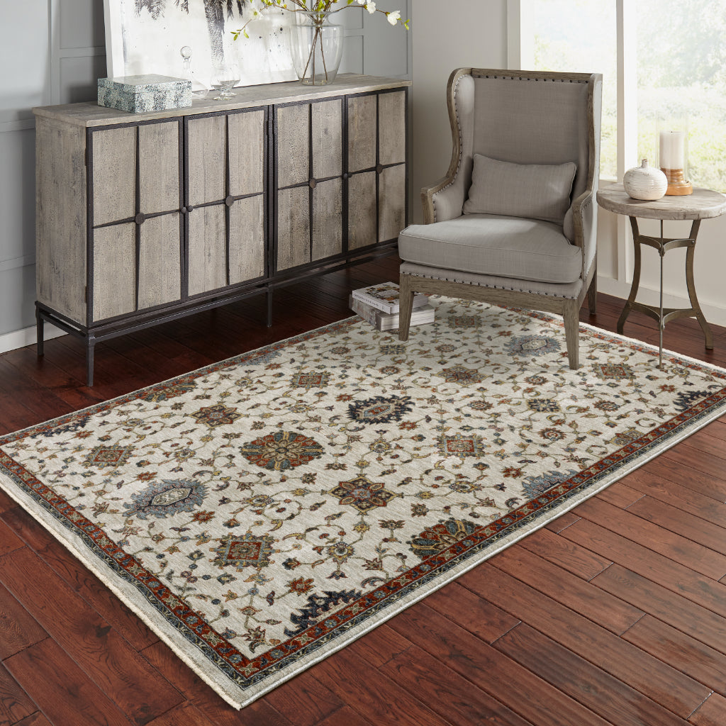Oriental Weavers Aberdeen 751W1 Multicolor Rectangle Indoor Area Rug - Classic Machine Made Persian Rug with Panel Medallion Design-