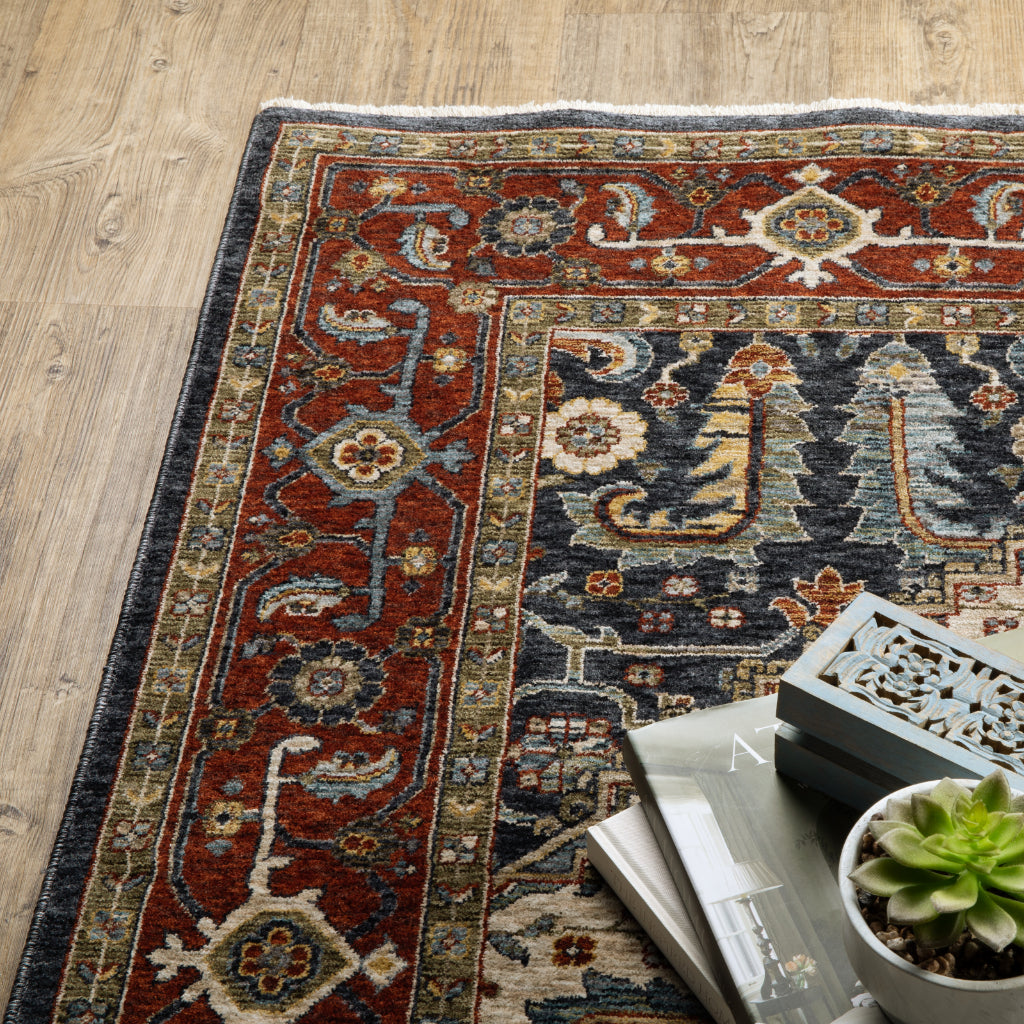 Oriental Weavers Aberdeen 752W1 Multicolor Indoor Runner - Classic Machine Made Persian Rug with Open Medallion Design-