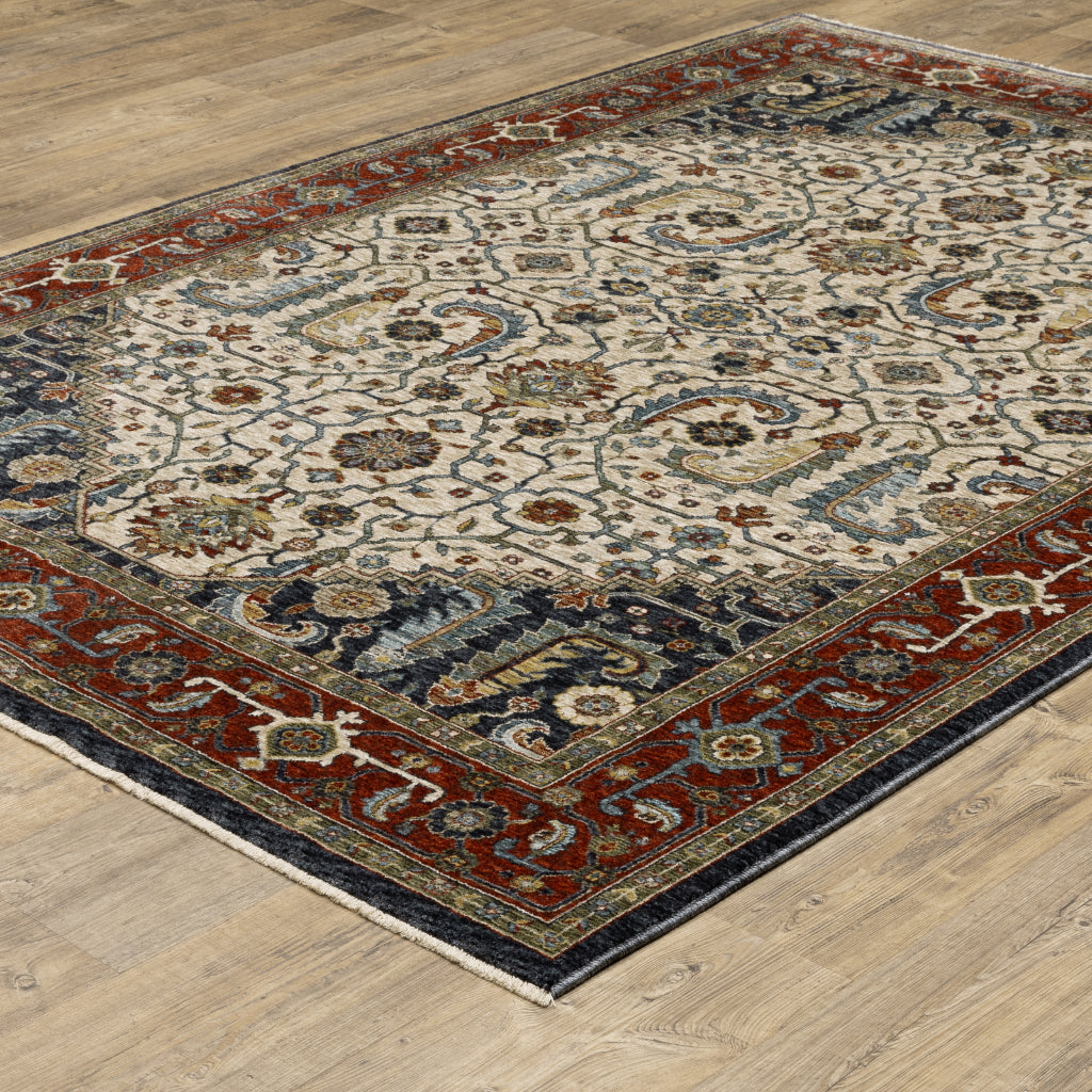 Oriental Weavers Aberdeen 752W1 Multicolor Rectangle Indoor Area Rug - Classic Machine Made Persian Rug with Open Medallion Design-