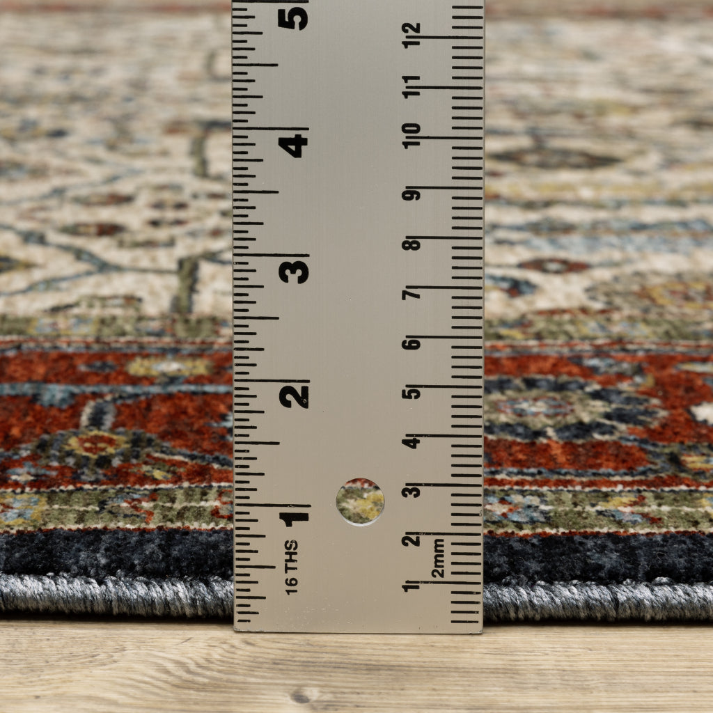 Oriental Weavers Aberdeen 752W1 Multicolor Rectangle Indoor Area Rug - Classic Machine Made Persian Rug with Open Medallion Design-