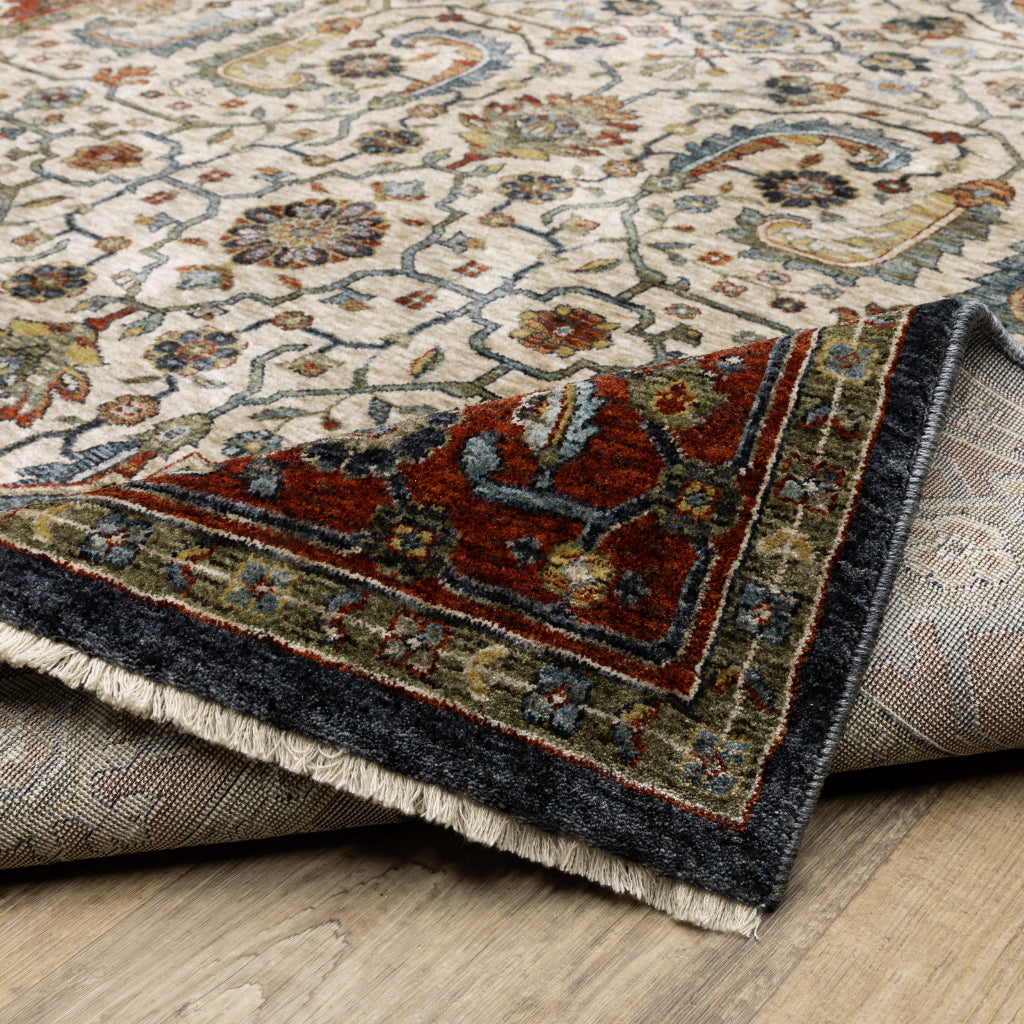 Oriental Weavers Aberdeen 752W1 Multicolor Rectangle Indoor Area Rug - Classic Machine Made Persian Rug with Open Medallion Design-