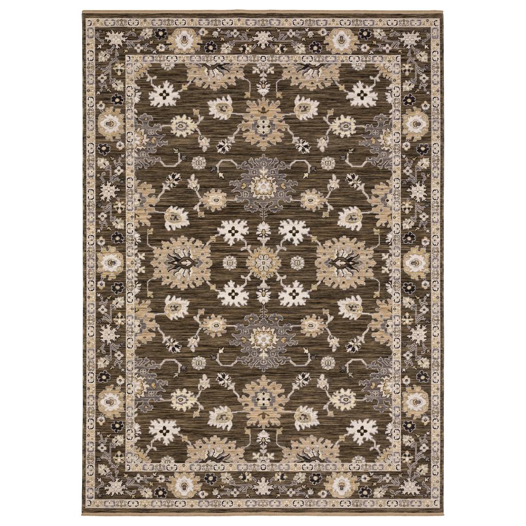 Oriental Weavers Acacia ACA01 Brown Rectangle Indoor Runner Oriental Pattern-