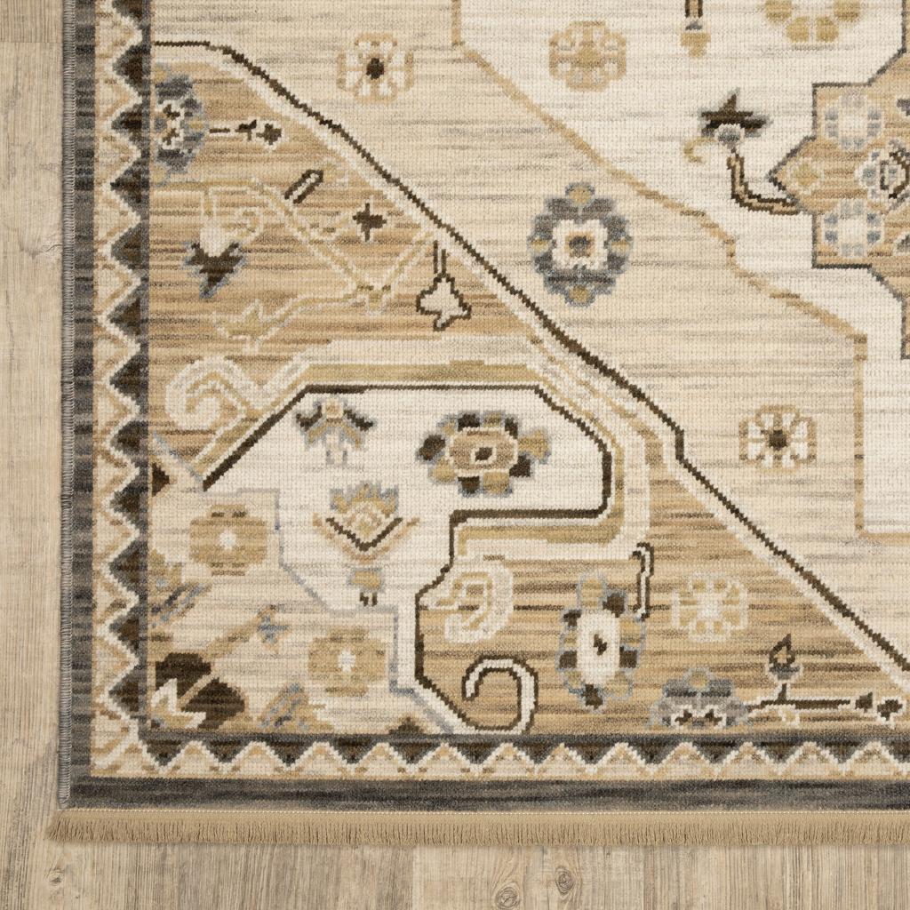 Oriental Weavers Acacia ACA03 Tan Rectangle Indoor Runner Oriental Pattern-