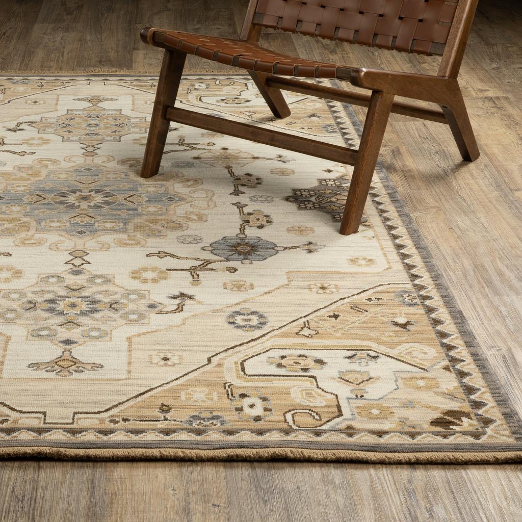 Oriental Weavers Acacia ACA03 Tan Rectangle Indoor Runner Oriental Pattern-