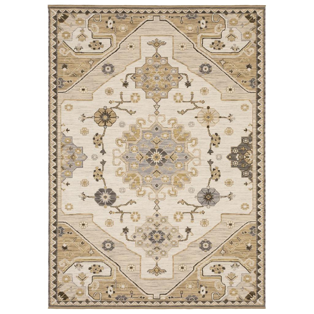 Oriental Weavers Acacia ACA03 Tan Rectangle Indoor Runner Oriental Pattern-