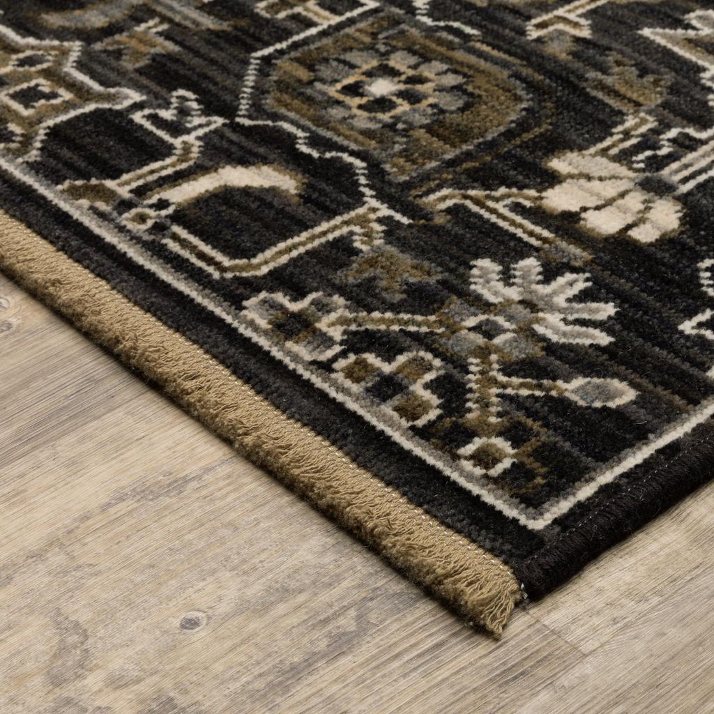 Oriental Weavers Acacia ACA05 Black Rectangle Indoor Runner Oriental Pattern-