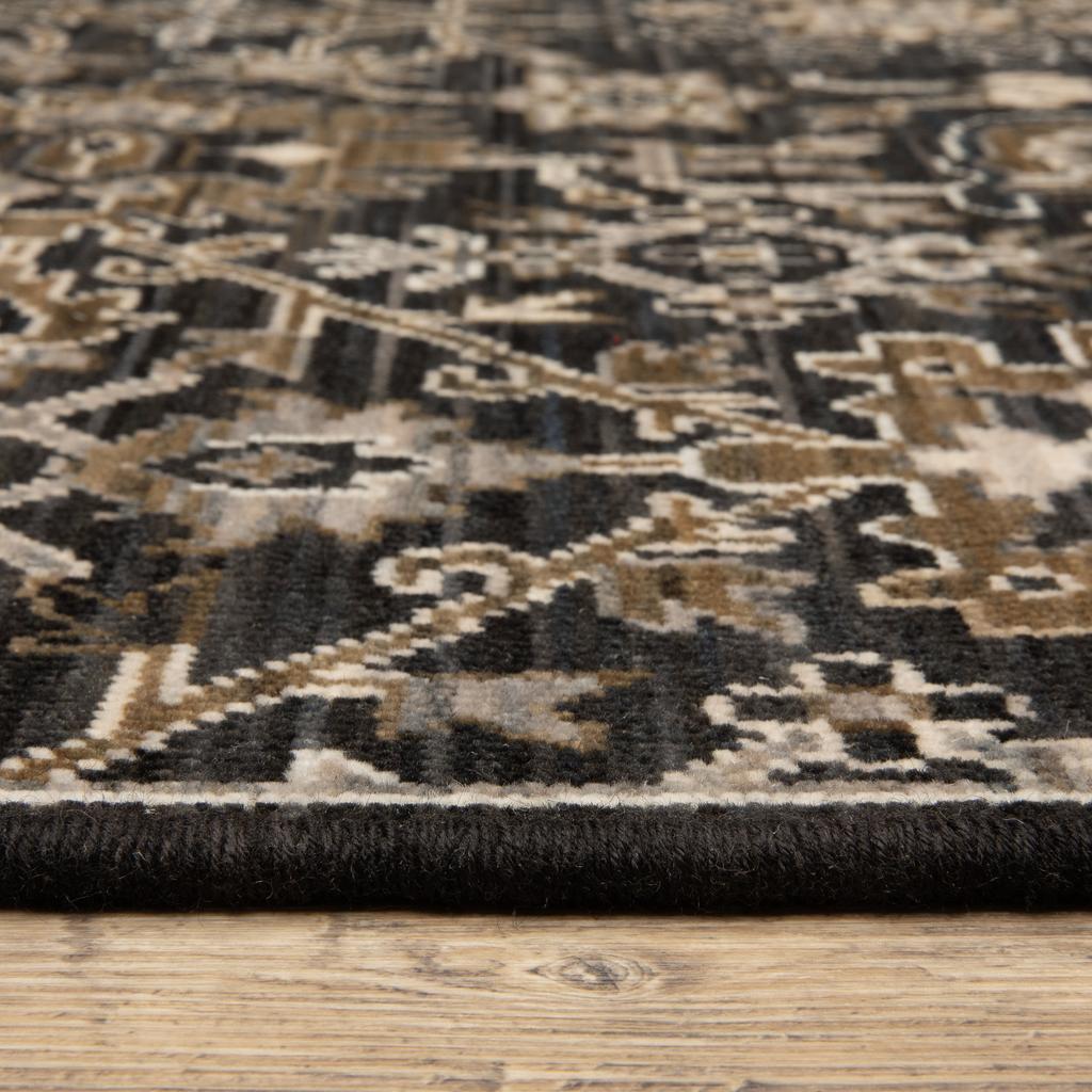 Oriental Weavers Acacia ACA05 Black Rectangle Indoor Runner Oriental Pattern-
