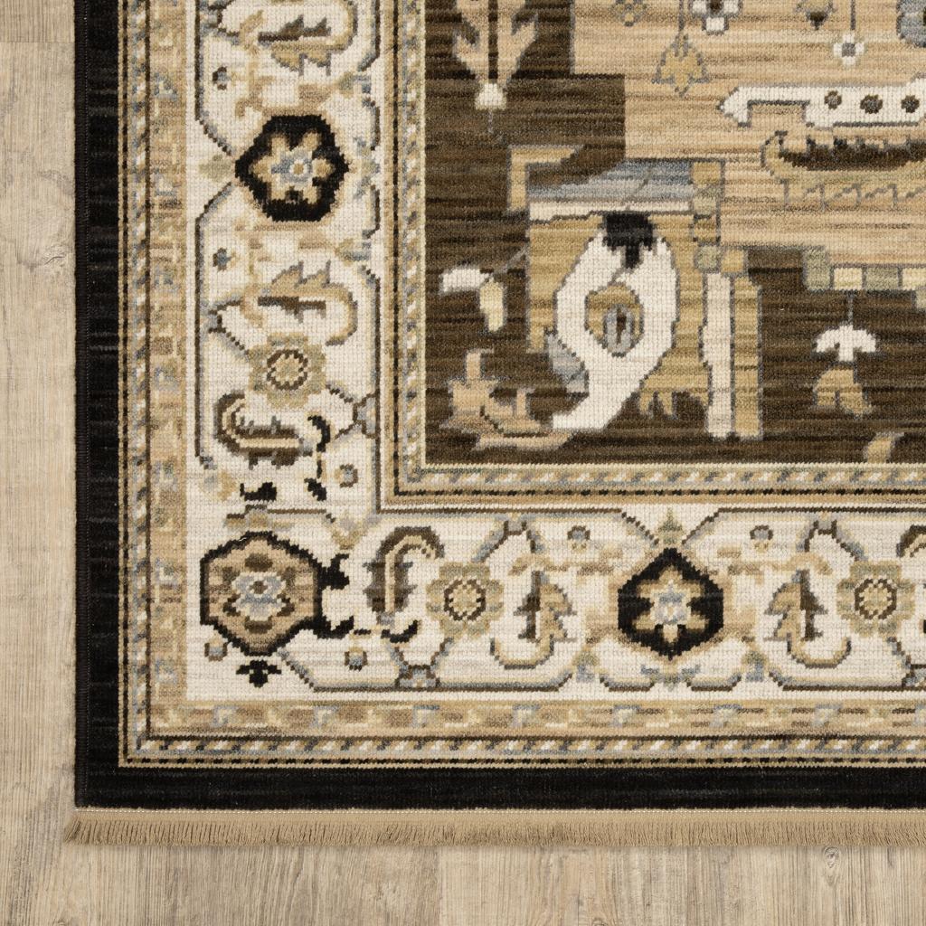 Oriental Weavers Acacia ACA08 Tan Rectangle Indoor Runner Oriental Pattern-