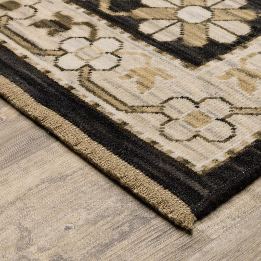 Oriental Weavers Acacia ACA10 Black Rectangle Indoor Runner Oriental Pattern-