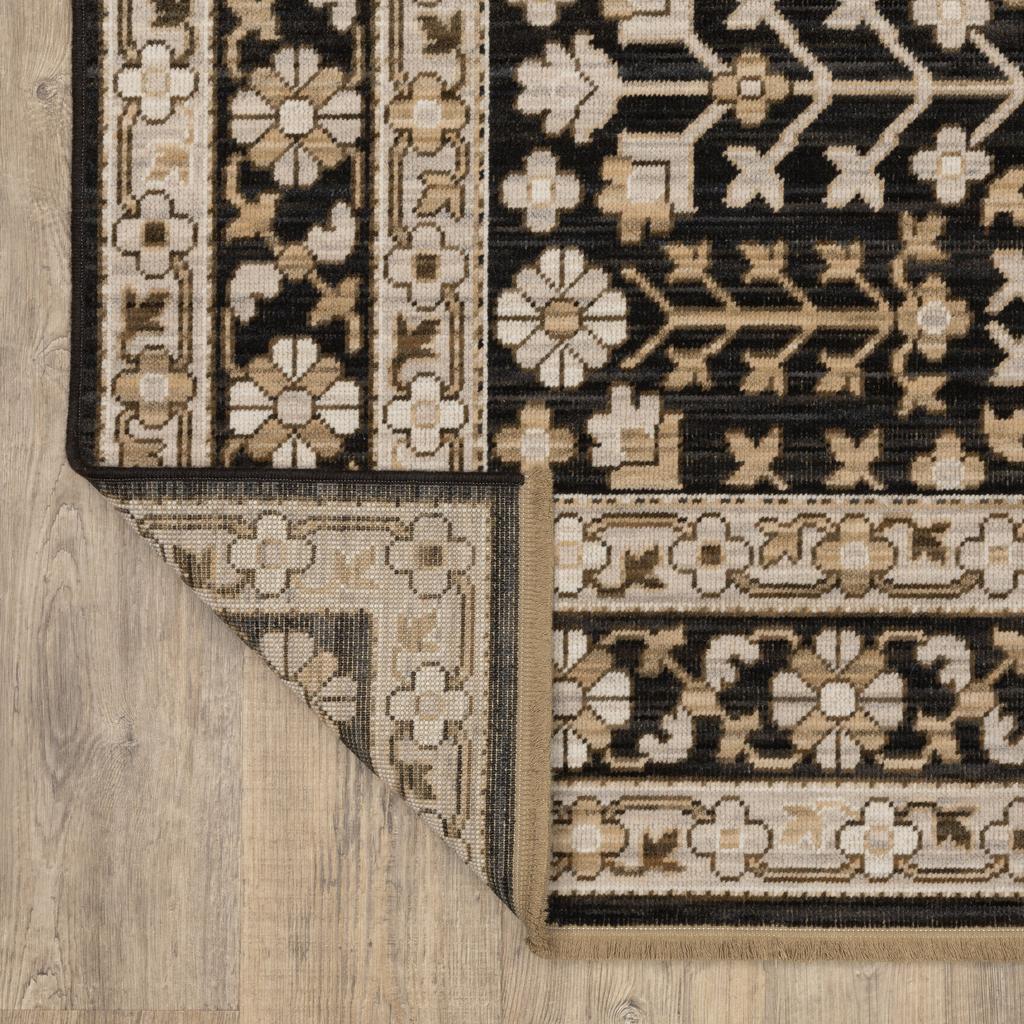 Oriental Weavers Acacia ACA10 Black Rectangle Indoor Runner Oriental Pattern-