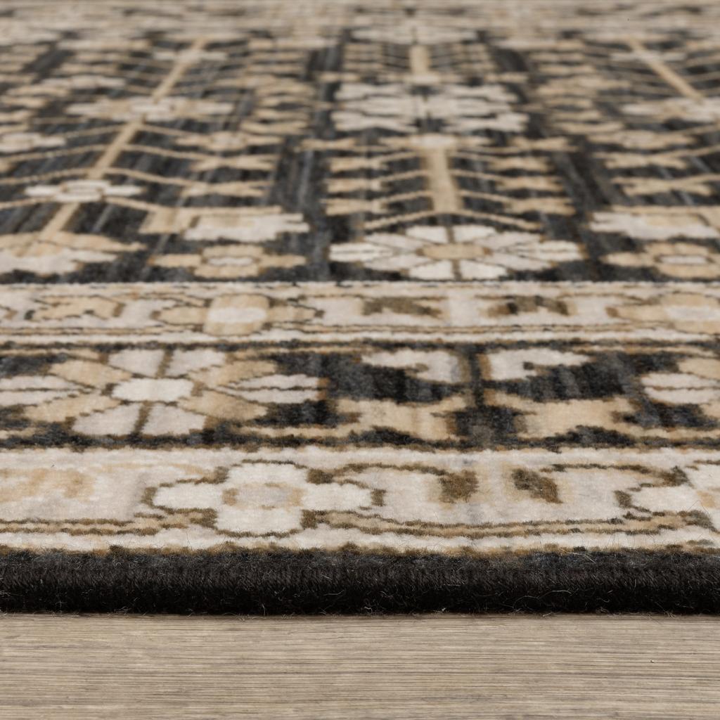Oriental Weavers Acacia ACA10 Black Rectangle Indoor Runner Oriental Pattern-